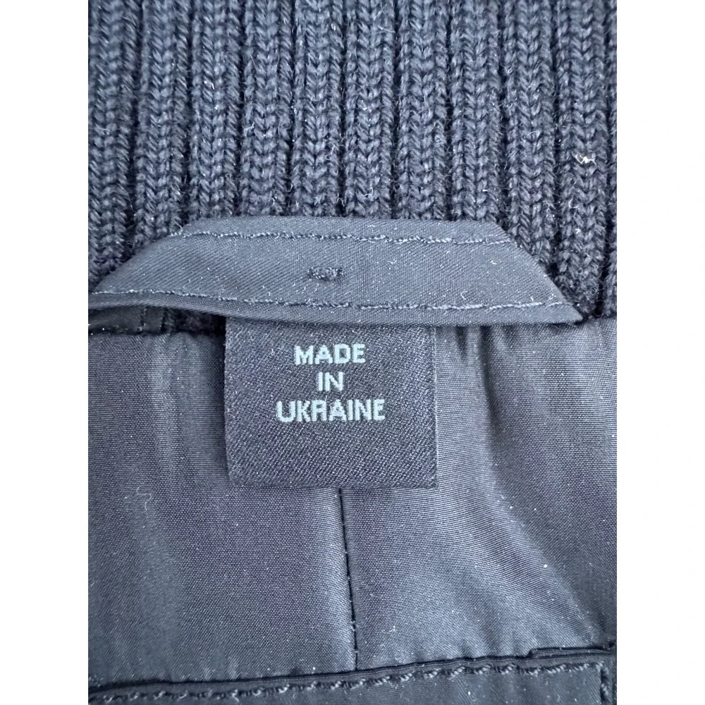 Hugo Boss Mens Black Wool Blend Stand Collar Car Coat Jacket Made in Ukraine
